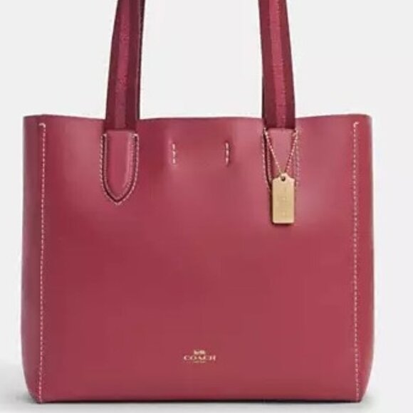 (#14) NWT - COACH DERBY TOTE IN PEBBLE LEATHER (IM/1941 Red/Oxblood) - Picture 9 of 14